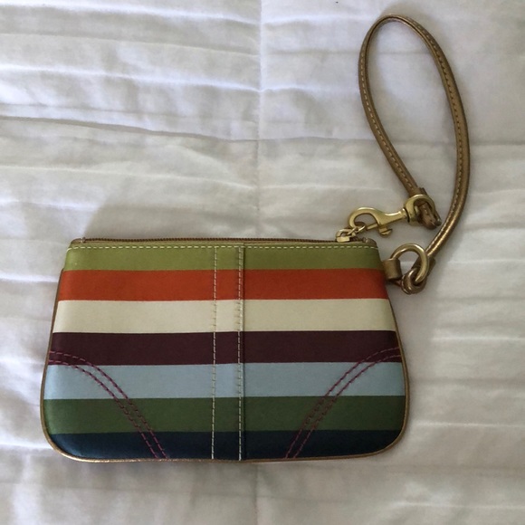Coach Striped Wristlet. New! Never Used - Picture 2 of 4